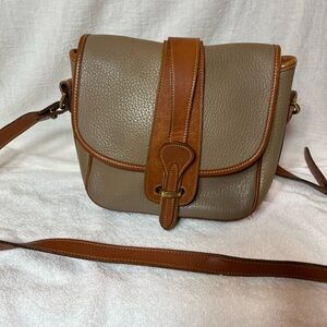 Vintage Dooney  & Burke Brown and Tan Leather Crossbody Bag